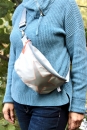 Hip-Bag / Bauchtasche  aus wasserdichtem silbernen Airtexstoff mit silbernen Stern